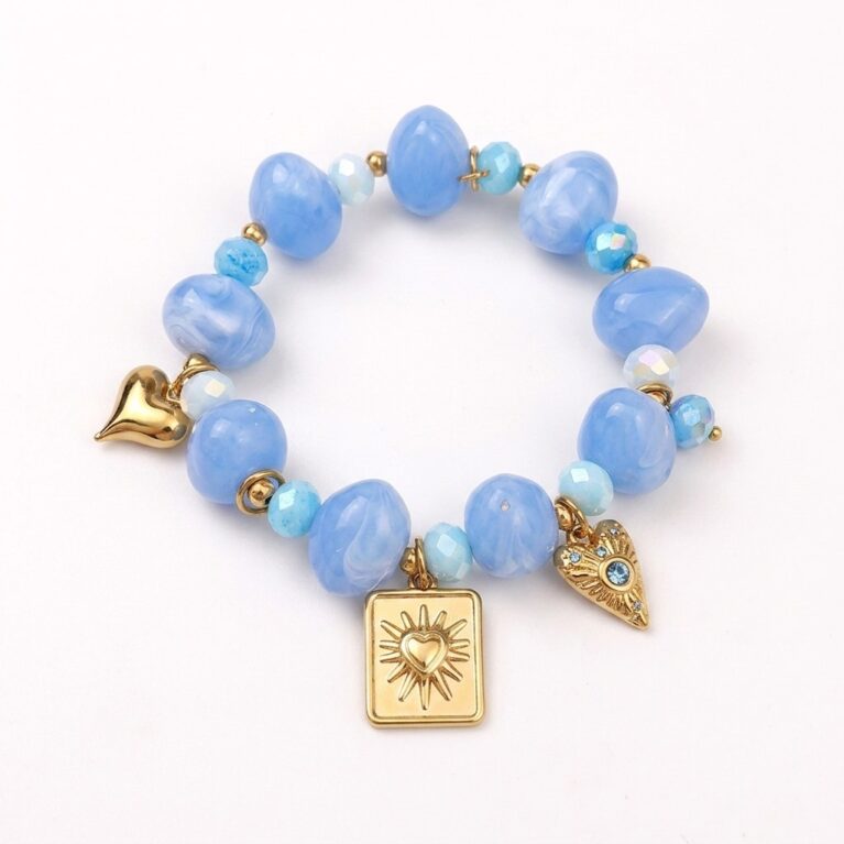 Aurora Bracelet - Ατσάλινο Βραχιόλι με Χάντρες και Διακοσμητικά