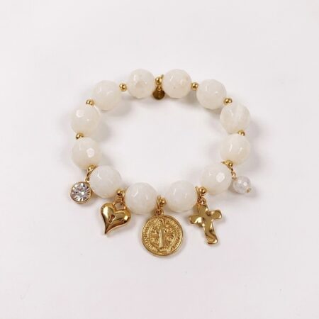 Cora Beaded Bracelet - Ατσάλινο Βραχιόλι με Χάντρες και Charms