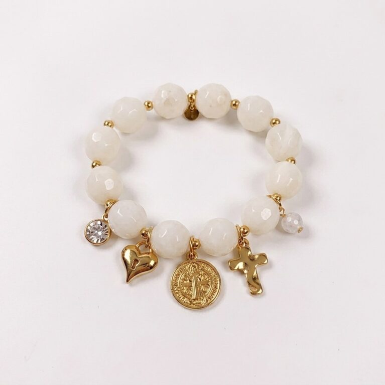 Cora Beaded Bracelet - Ατσάλινο Βραχιόλι με Χάντρες και Charms