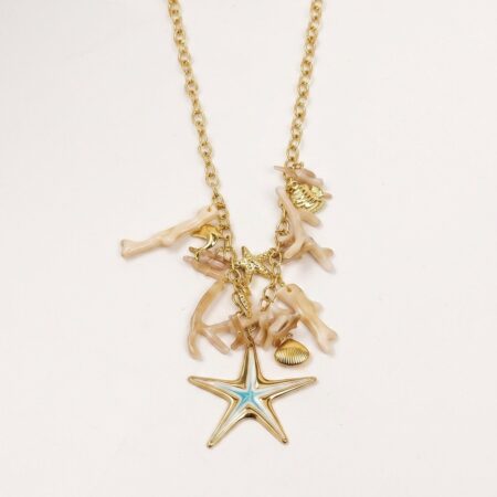 Coral Star Necklace - Ατσάλινο Κολιέ με Αστερία