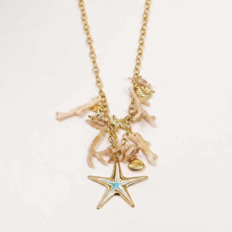 Coral Star Necklace - Ατσάλινο Κολιέ με Αστερία
