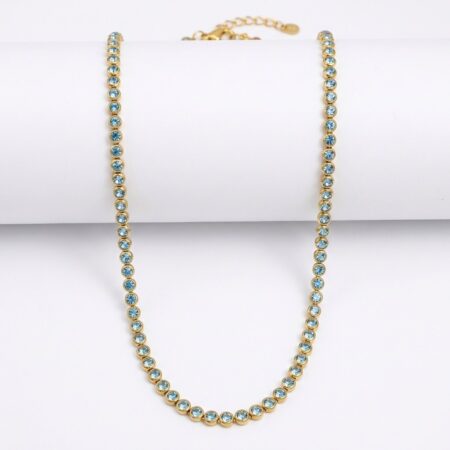 Serena Necklace - Ατσάλινο Κολιέ με Πολύχρωμες Πέτρες