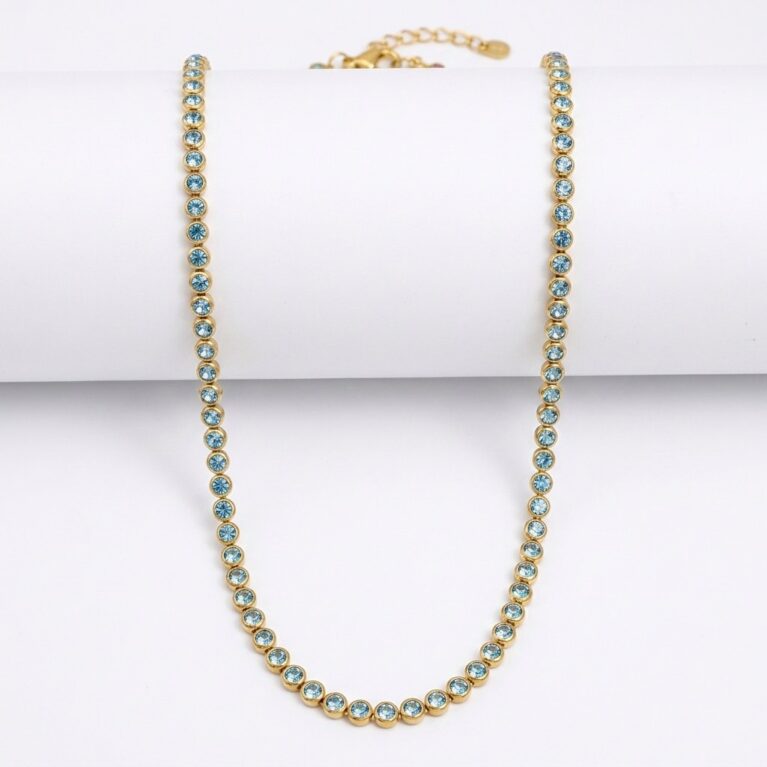 Serena Necklace - Ατσάλινο Κολιέ με Πολύχρωμες Πέτρες