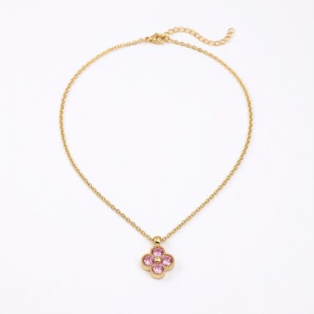 Fleur Necklace - Ατσάλινο Κολιέ με Λουλούδι