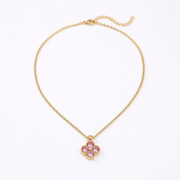 Fleur Necklace - Ατσάλινο Κολιέ με Λουλούδι