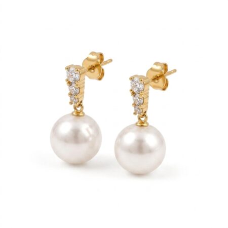 Pearl Drop Earrings - Ατσάλινα Σκουλαρίκια με Πέρλες