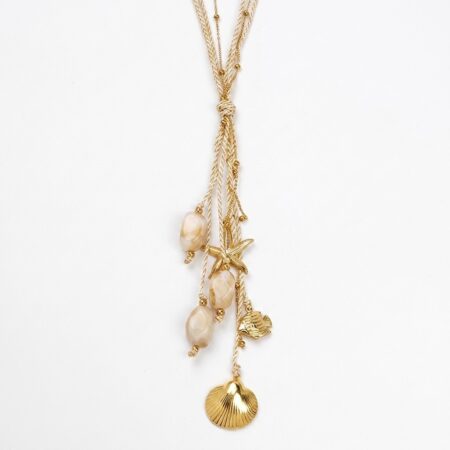 Aurelia Necklace - Ατσάλινο Κολιέ με Κοχύλι και Χάντρες
