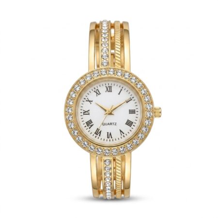 Lyra Watch - Χρυσό Ρολόι με Κρυστάλλινα Διακοσμητικά