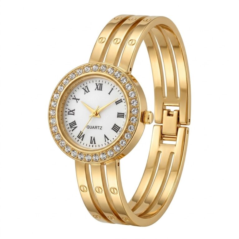 Aurelia Watch - Χρυσό Ρολόι Χειρός με Κρύσταλλα