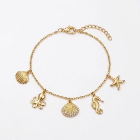Marina Bracelet - Ατσάλινο Βραχιόλι με Θαλάσσια Charms