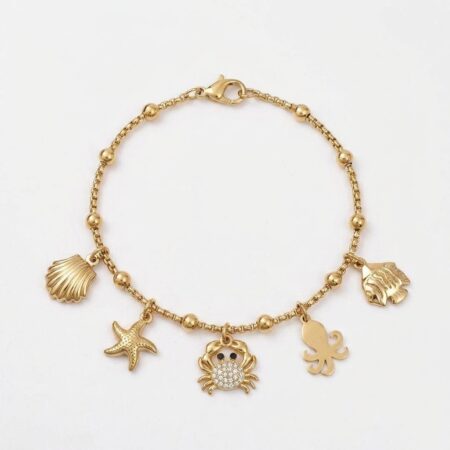 Selene Bracelet - Ατσάλινο Βραχιόλι με Θαλασσινά Charms