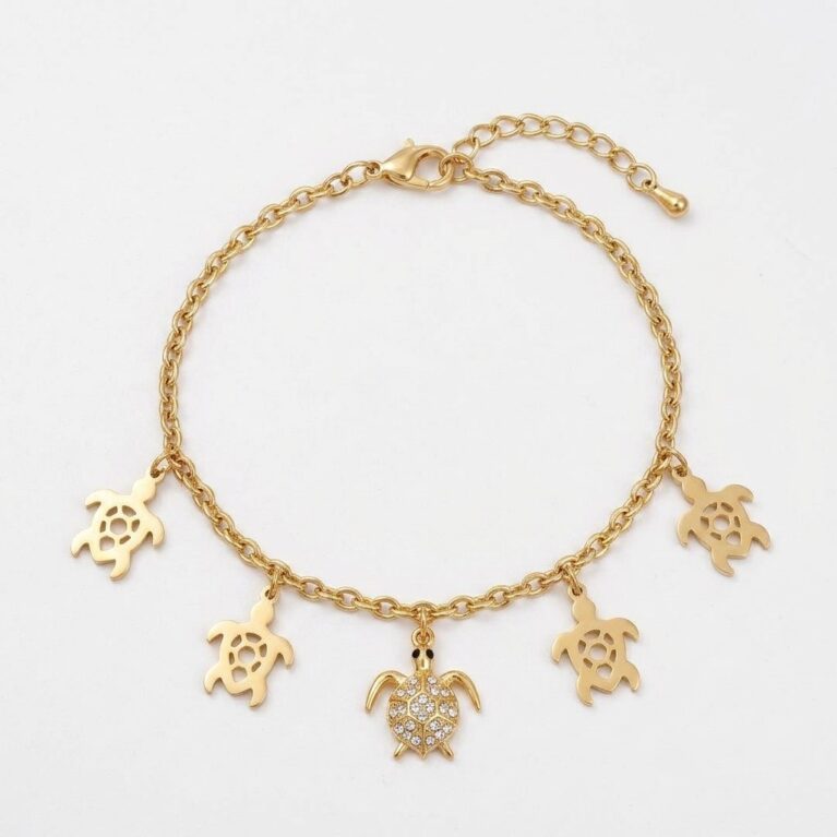 Turtle Charm Bracelet - Ατσάλινο Βραχιόλι με Χελώνες