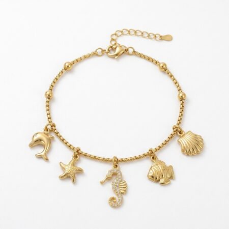 Marina Bracelet - Ατσάλινο Βραχιόλι με Θαλάσσια Charms