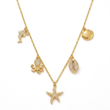 Celeste Necklace - Ατσάλινο Κολιέ με Κρεμαστά