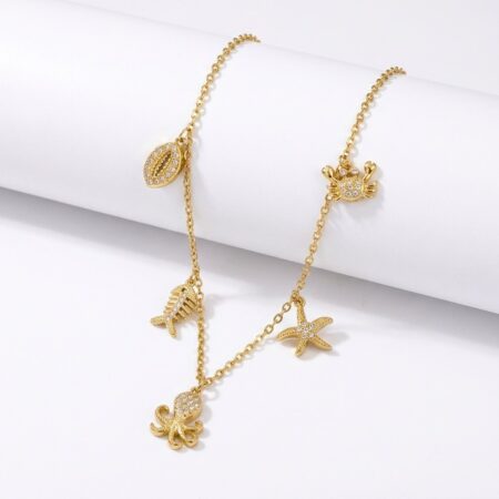Celine Sea Charm Necklace - Ατσάλινο Κολιέ με Θαλασσινά Μοτίβα
