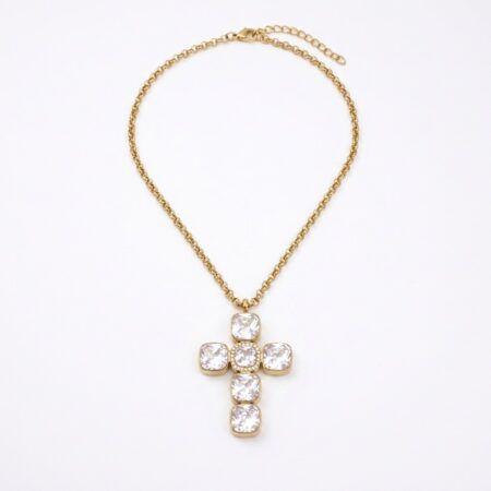 Celeste Cross Necklace - Ατσάλινο Κολιέ με Σταυρό