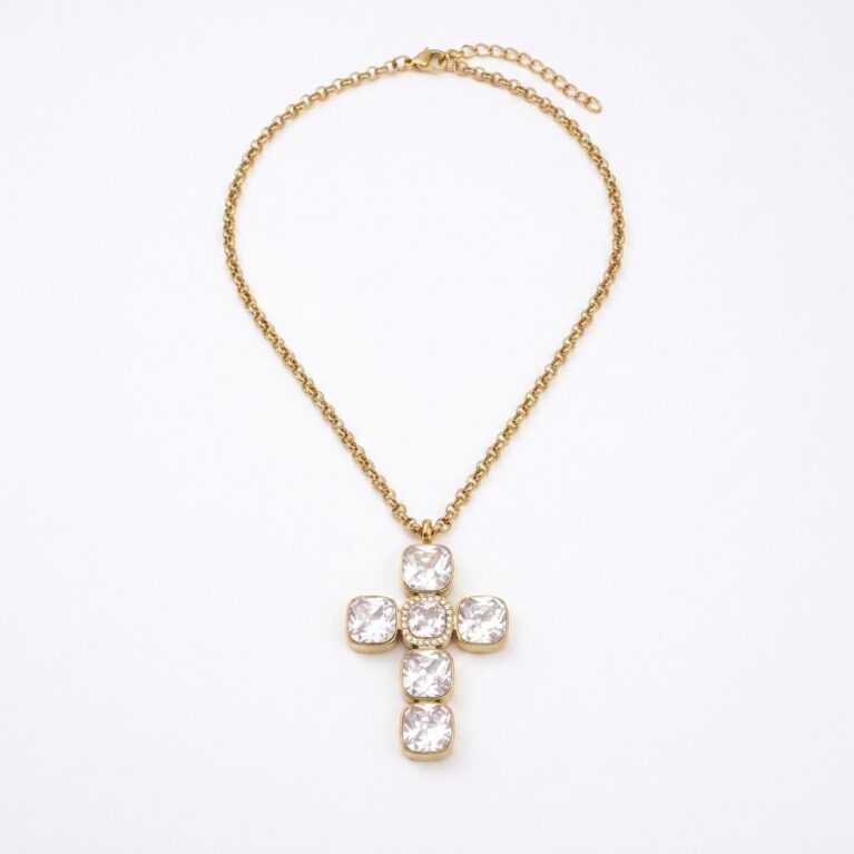 Celeste Cross Necklace - Ατσάλινο Κολιέ με Σταυρό