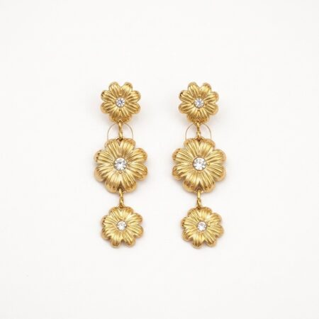 Flora Earrings - Ατσάλινα Σκουλαρίκια με Λουλούδια