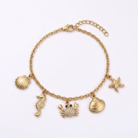 Marina Charm Bracelet - Ατσάλινο Βραχιόλι με Θαλασσινά Charms