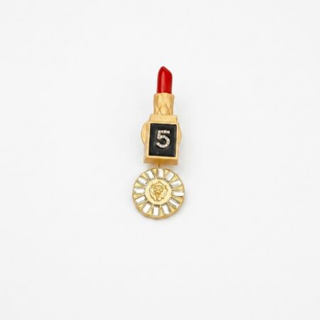 Lipstick Brooch - Χρυσή Καρφίτσα με Κραγιόν και Αριθμό