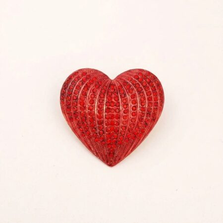 Heart Brooch - Καρφίτσα Καρδιά με Κόκκινες Πέτρες