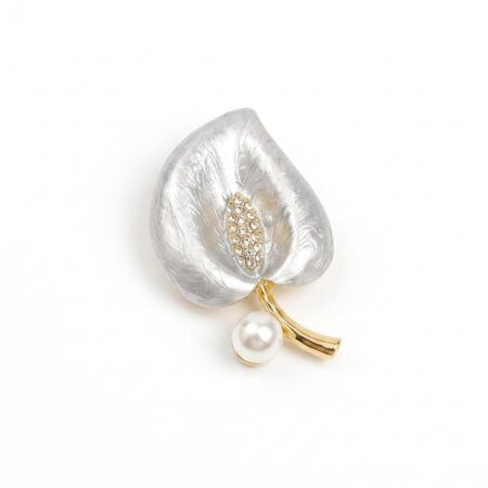 Leaf Brooch - Καρφίτσα με Φύλλο και Πέρλα