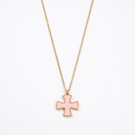Cora Cross Necklace - Ατσάλινο Κολιέ με Σταυρό