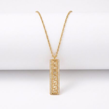 Helia Necklace - Ατσάλινο Κολιέ με Γεωμετρικό Κρεμαστό