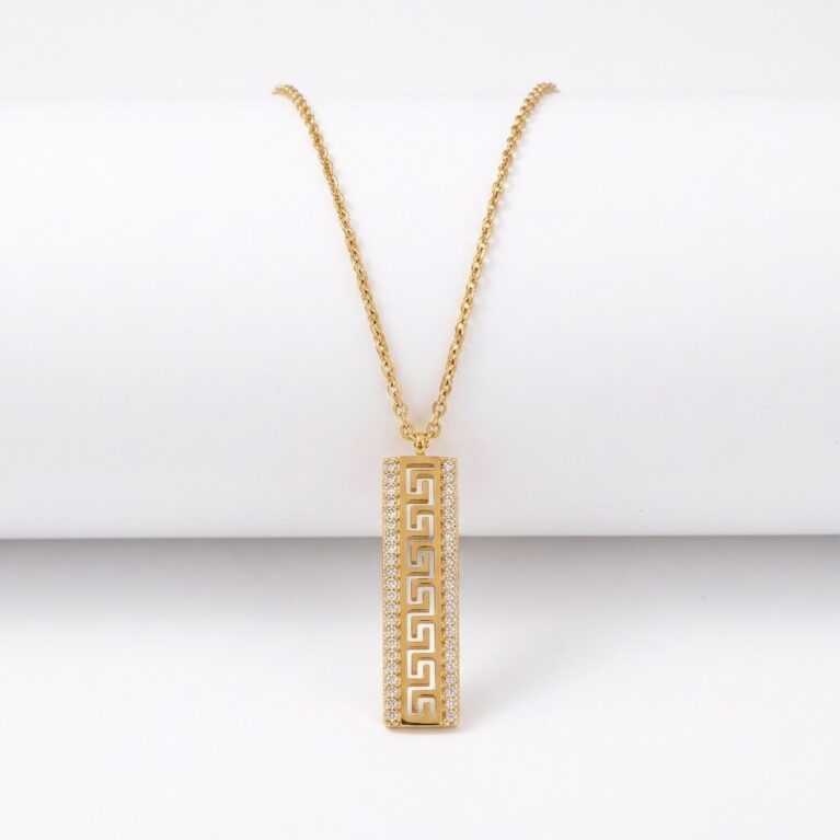 Helia Necklace - Ατσάλινο Κολιέ με Γεωμετρικό Κρεμαστό