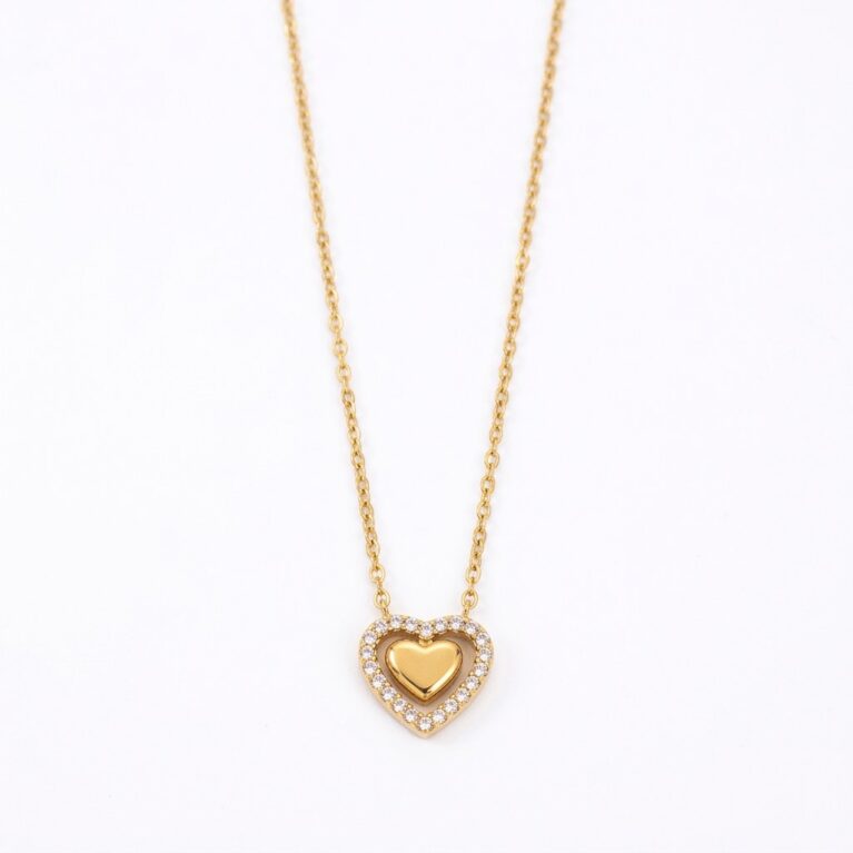 Amour Heart Necklace - Ατσάλινο Κολιέ με Καρδιά