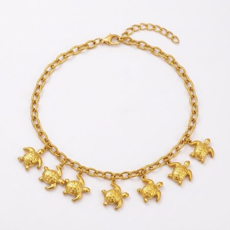 Turtle Charm Bracelet - Ατσάλινο Βραχιόλι με Χελώνες