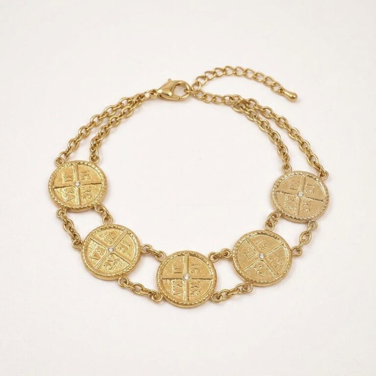 Cora Coin Bracelet - Ατσάλινο Βραχιόλι με Νομίσματα