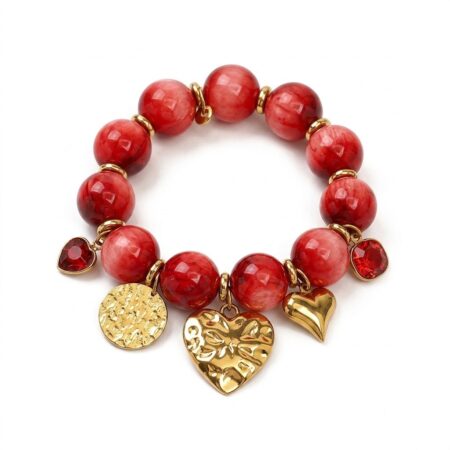 Amour Beaded Bracelet - Ατσάλινο Βραχιόλι με Χάντρες και Διακοσμητικά