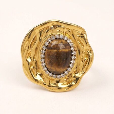 Aurelia Gemstone Ring - Ατσάλινο Δαχτυλίδι με Πέτρα