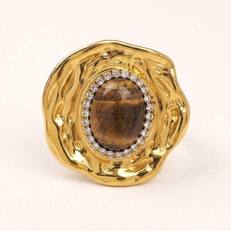 Aurelia Gemstone Ring - Ατσάλινο Δαχτυλίδι με Πέτρα