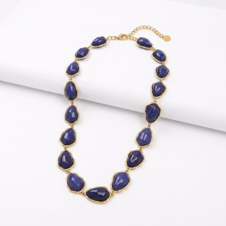 Celeste Necklace - Ατσάλινο Κολιέ με Πολύχρωμες Πέτρες