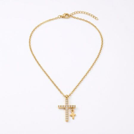 Celeste Cross Necklace - Ατσάλινο Κολιέ με Σταυρό