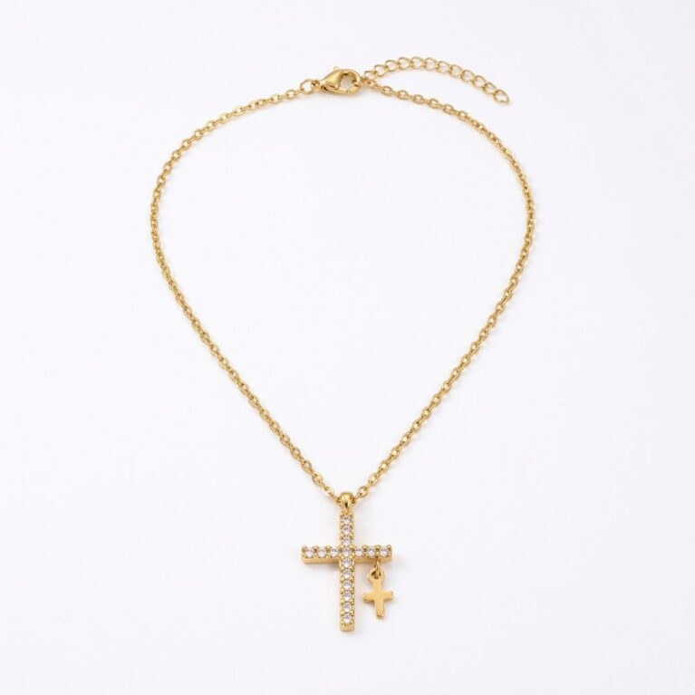 Celeste Cross Necklace - Ατσάλινο Κολιέ με Σταυρό