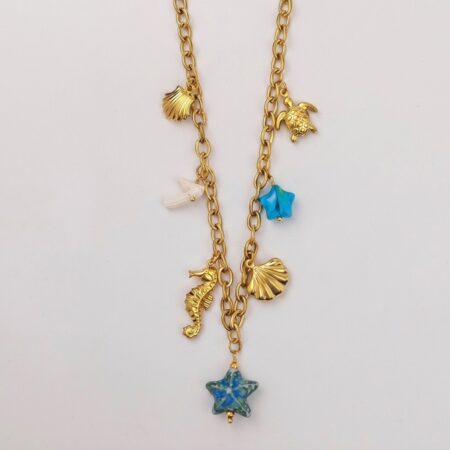 Aurelia Necklace - Ατσάλινο Κολιέ με Κρεμαστά