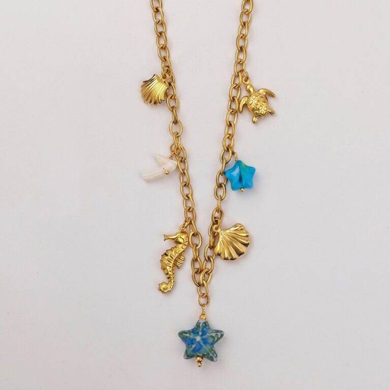 Aurelia Necklace - Ατσάλινο Κολιέ με Κρεμαστά