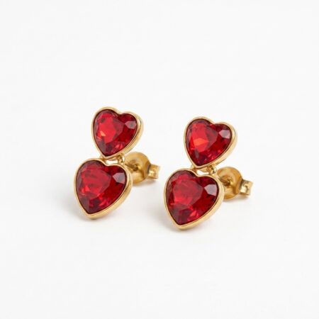 Amour Heart Earrings - Ατσάλινα Σκουλαρίκια με Καρδιές