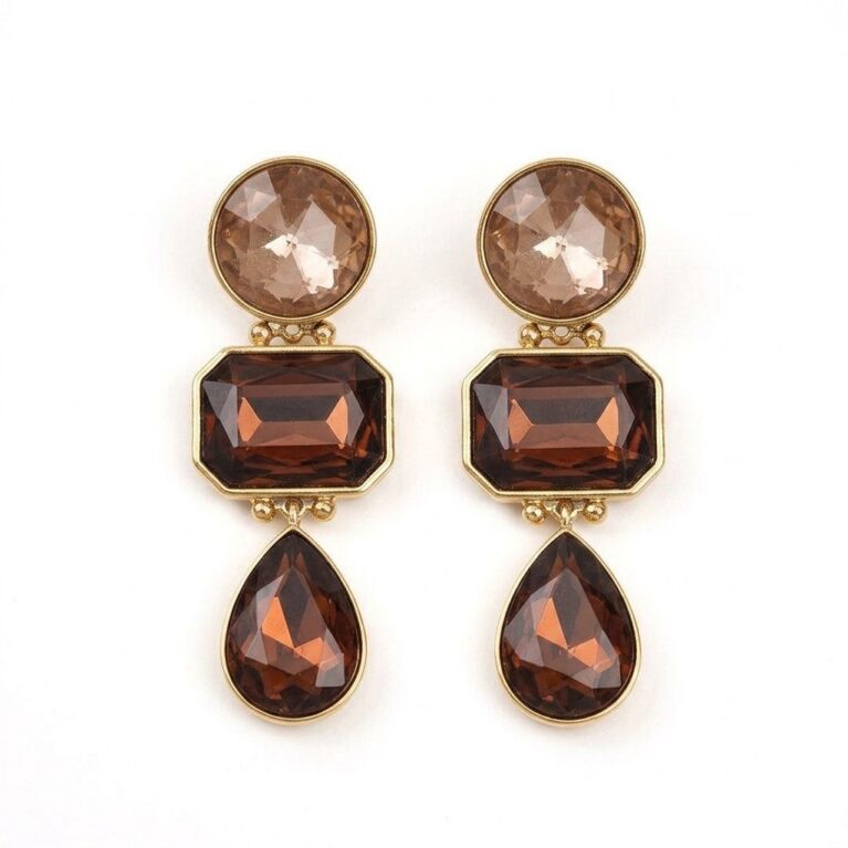 Aurora Earrings - Ατσάλινα Σκουλαρίκια με Πολύχρωμες Πέτρες