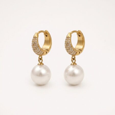 Lumi Pearl Earrings - Ατσάλινα Σκουλαρίκια με Πέρλες