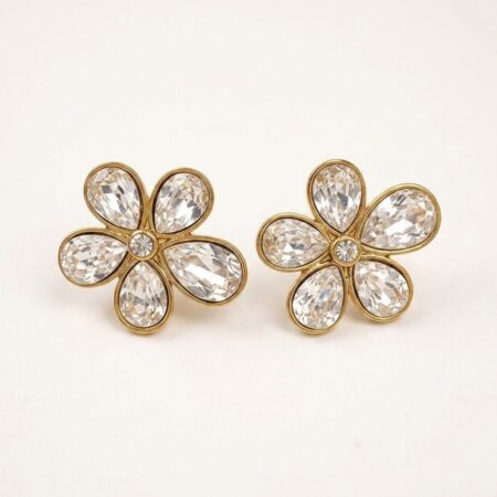 Flora Earrings - Ατσάλινα Σκουλαρίκια με Πέτρες