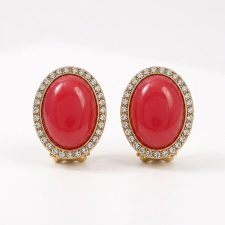 Celine Clip Earrings - Ατσάλινα Σκουλαρίκια Κλιπ με Πέτρες