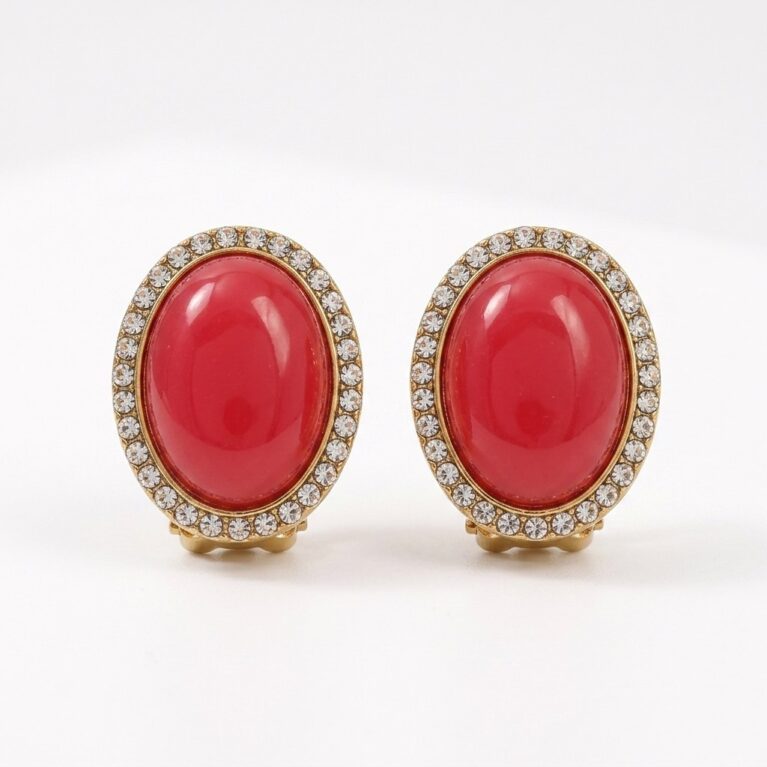 Celine Clip Earrings - Ατσάλινα Σκουλαρίκια Κλιπ με Πέτρες