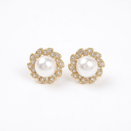 Pearl Blossom Earrings - Ατσάλινα Σκουλαρίκια με Πέρλες