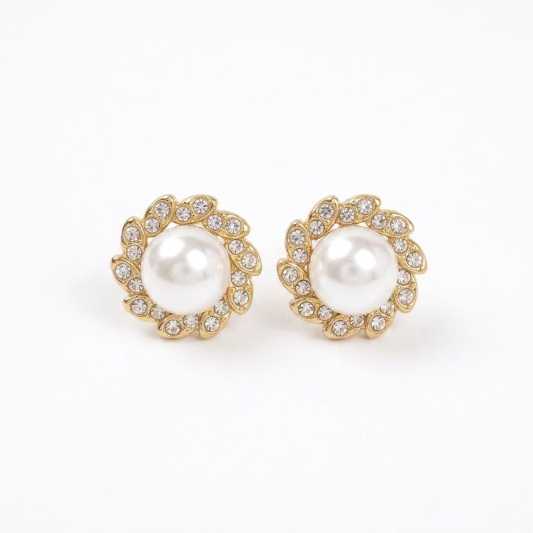 Pearl Blossom Earrings - Ατσάλινα Σκουλαρίκια με Πέρλες
