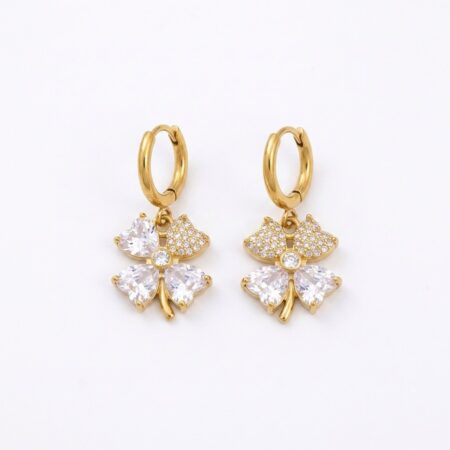 Flora Earrings - Ατσάλινα Σκουλαρίκια με Λουλούδι