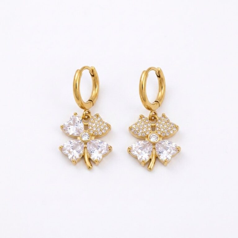 Flora Earrings - Ατσάλινα Σκουλαρίκια με Λουλούδι